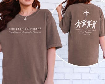 Personalized Children's Ministry Shirt, Custom Christian Tee, Minimalist Womens Ministry Shirt, Church Staff T-Shirt, Youth Worship Tee
