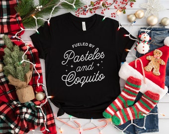 Pasteles and Coquito shirt for latina, Spanish Christmas t-Shirt, Holiday Puerto Rico Christmas shirt for spanish mom, Navidad boricua