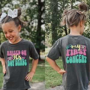 Boy bands shirt youth Comfort colors gift for kids tshirt, Raised on 90's Boy bands fan t-shirt, Cute First Concert graphic tee