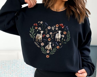 Goat sweatshirt for farm owner, Goat mom crewneck for animal lover, Gift for goat owner, Farmer goat lover gift