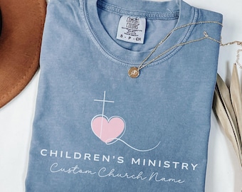 Personalized Children's Ministry Shirt, Custom Christian Tee, Minimalist Womens Ministry Shirt, Church Staff T-Shirt, Youth Worship Tee