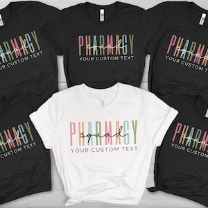 Camiseta de técnico de farmacia personalizada para el equipo de farmacia, camiseta Cpth personalizada, camiseta de asistente de farmacia para estudiante de farmacia
