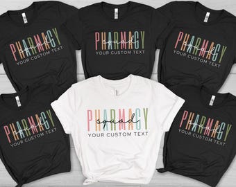 Pharmacy technician Custom pharm tech tshirt for pharmacy squad, Personalized CPhT tee, Pharmacy assistant t-shirt for pharmacy student
