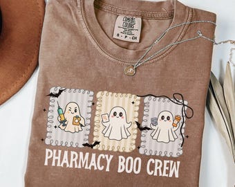 Chemise CPhT de technicien en pharmacie d'Halloween, t-shirt du personnel de la pharmacie, cadeau de remise des diplômes couleurs confort, chemise d'étudiant en pharmacie, t-shirt de l'équipe de pharmacie