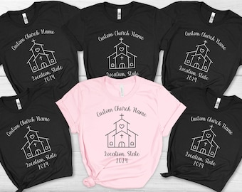 Church name shirt for church staff personalized matching shirts, Mission trip t-Shirts, Women's Ministry team gift for church staff