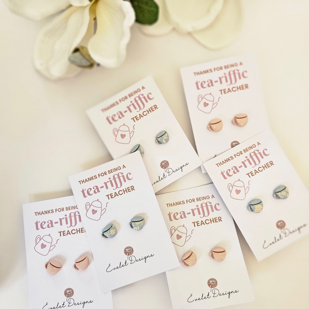 Tea Teacher Educator Thankyou Earrings Teach Teacup Etsy Australia