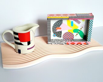 Extra Large Wavey Eco-Resin Tray, Memphis Style Coffee Table Decor