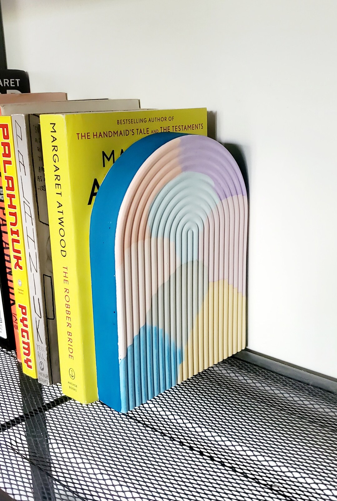 Memphis Style Bookend, Eco Resin, Memphis Milano, Postmodern Bookend