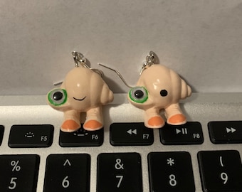 3D printed Marcel the Shell With Shoes On earrings