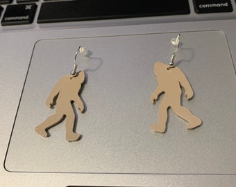 3D printed Bigfoot earrings.
