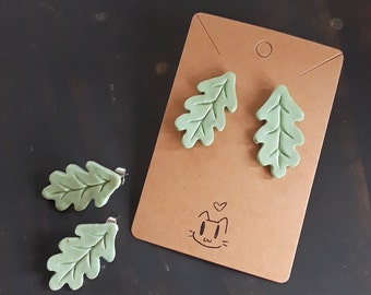 Handmade oak leaf earrings