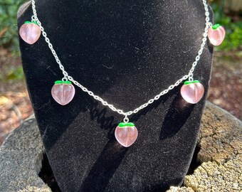 Peach Dangle Tiki Pin Up Necklace