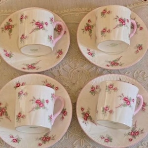 Shelley Rose Spray Bridal Rose Tea Cup & Saucer Mug Set