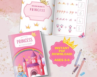 Princess Activity Book for Kids | Instant BOOKLET DL | Fun Activities for Princess Party Favour and General Entertainment | DIY Party Favour