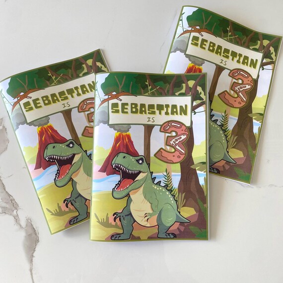 Personalised Dinosaur Activity Book: Jurassic Party Favours with Pencils