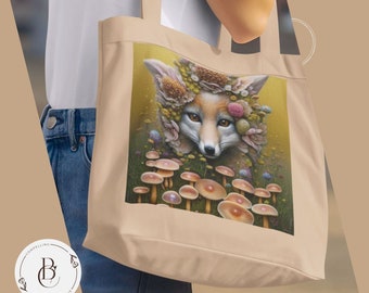 Fox Tote Bag, Fox Lover Gift, Stylish Canvas Bag, Perfect Library Bag, Gift for Her, Fox Lover Gift