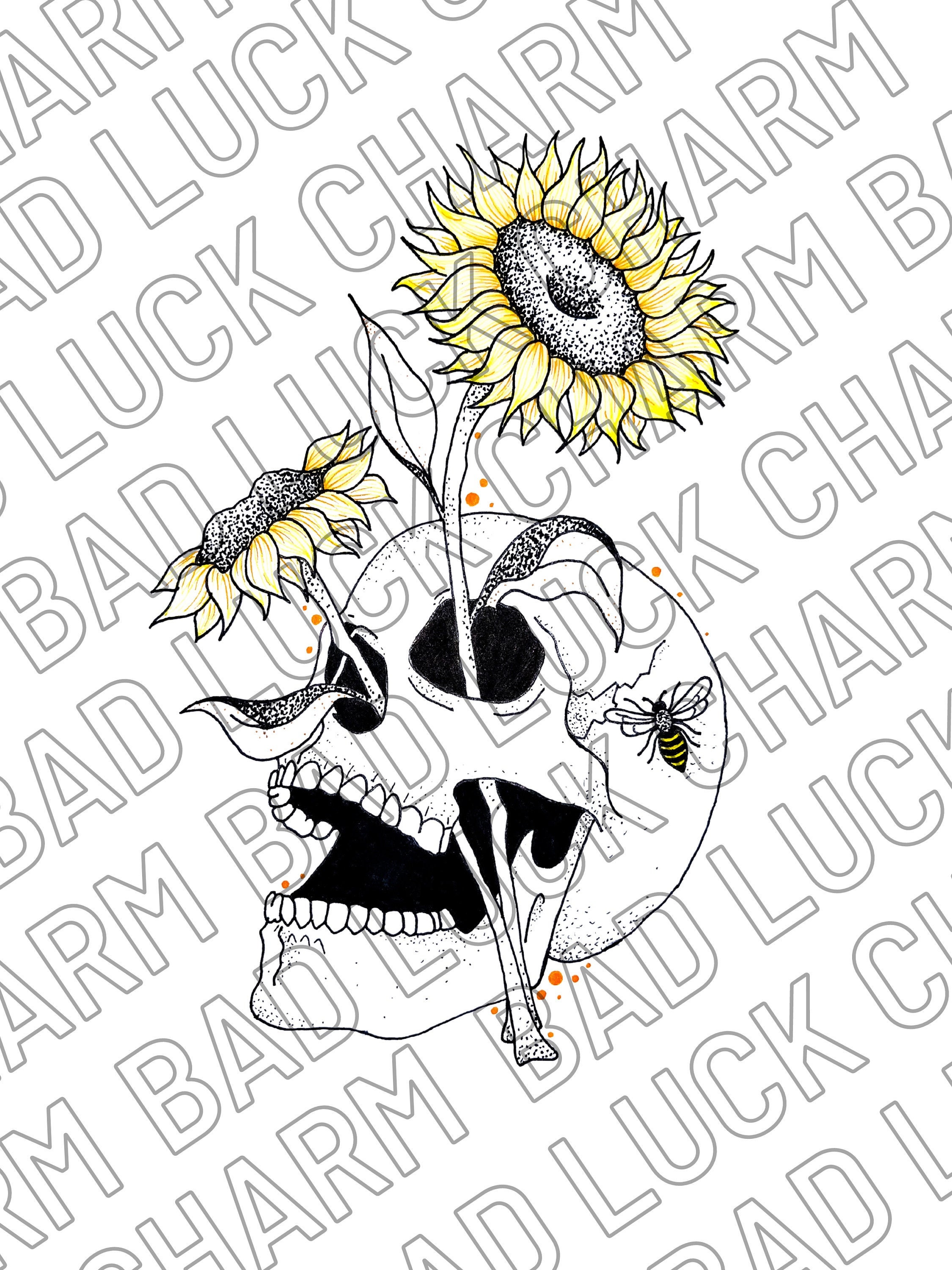 Sunflower Skeleton Hand Tattoo  Etsy