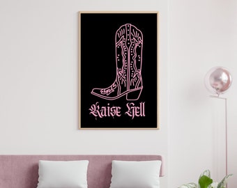 Raise Hell cowgirl boot print