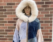 LUXURIOUS Real Astrakhan Karakul Fur Hooded Winter Warm Cute Fancy lady Women 39 s Coat with Arctic Fox fur Multi-Color Sheepskin XL