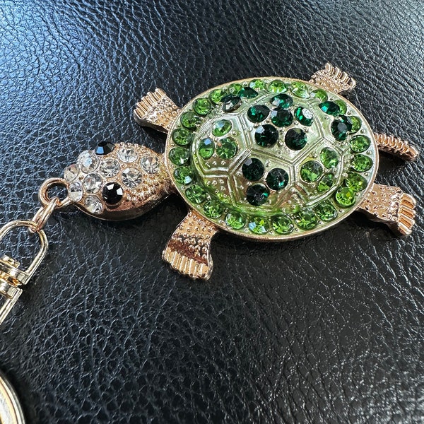 Luxury Metallic Turtle with Gems High Quality Keychain Car Keychain