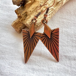 Orecchini Boho in rame antico: design rustico leggero