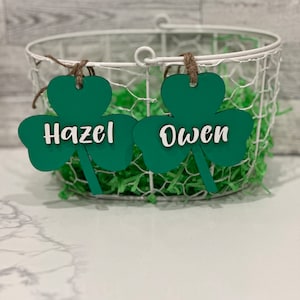 St. Patrick’s Day Name Tag - Wooden Shamrock - Personalized Shamrock - Wooden Tag - St. Patty’s Gift - St. Patrick’s Day Gift - Shamrock