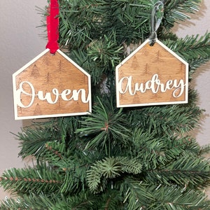 Personalized Engraved Christmas Ornament - Personalized Stocking Tag - Custom Christmas Ornament - Laser Cut Ornament - Engraved Ornament