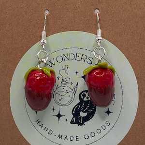 Chocolate Covered Strawberry || Cute/Funny Earrings ||  Handmade by WitchyWonders&Wares