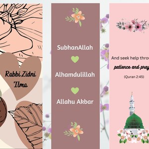 Printable Islamic Bookmarks Set of 3 | Instant Download | - Etsy