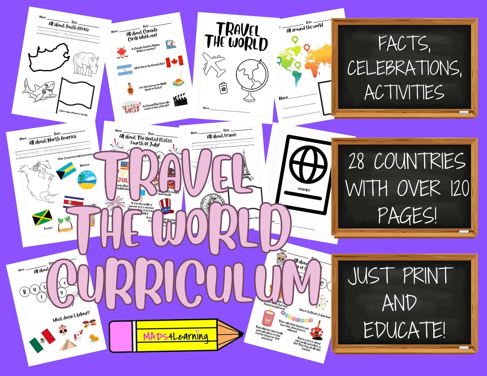 Mads4learning Travel Around the World Country Preschool to Young ...