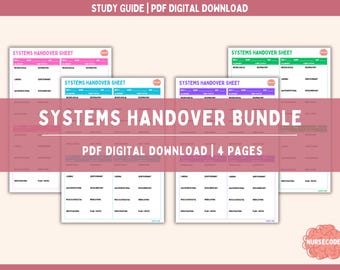 Ultimate Systems Handover Bundle | Nursing Student | Nursing Notes | Registered Nurse | Enrolled Nurse | Graduate Nurse | PDF Download