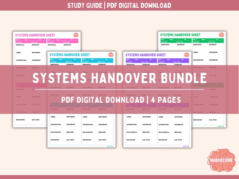 System Hand Over Ultimate Systems Handover Bundle | Nursing Student | Nursing Notes ...