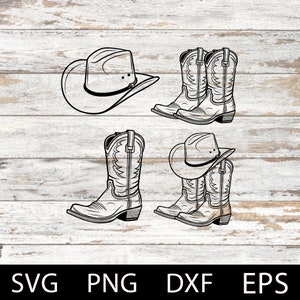 Cowboy Boots Svg Bundle, Cowboy Boots Hand-Drawn, Cowboy Svg, Cowboy Hat Svg, Western Boots, Boots Silhouette, Rodeo Svg, Ranch Svg image 1