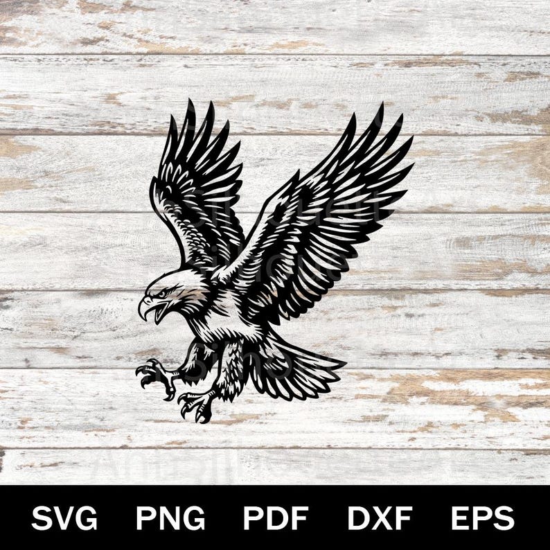 American Eagle SVG Patriotic Flag Hand Drawn Bald Eagle PNG Vector ...