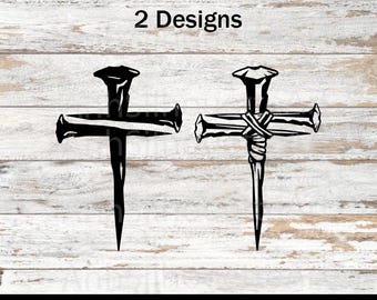 Nails Cross SVG, Christian Faith Design, Religious Crucifix Cut File for Cricut and Silhouette, Jesus Sacrifice Clipart