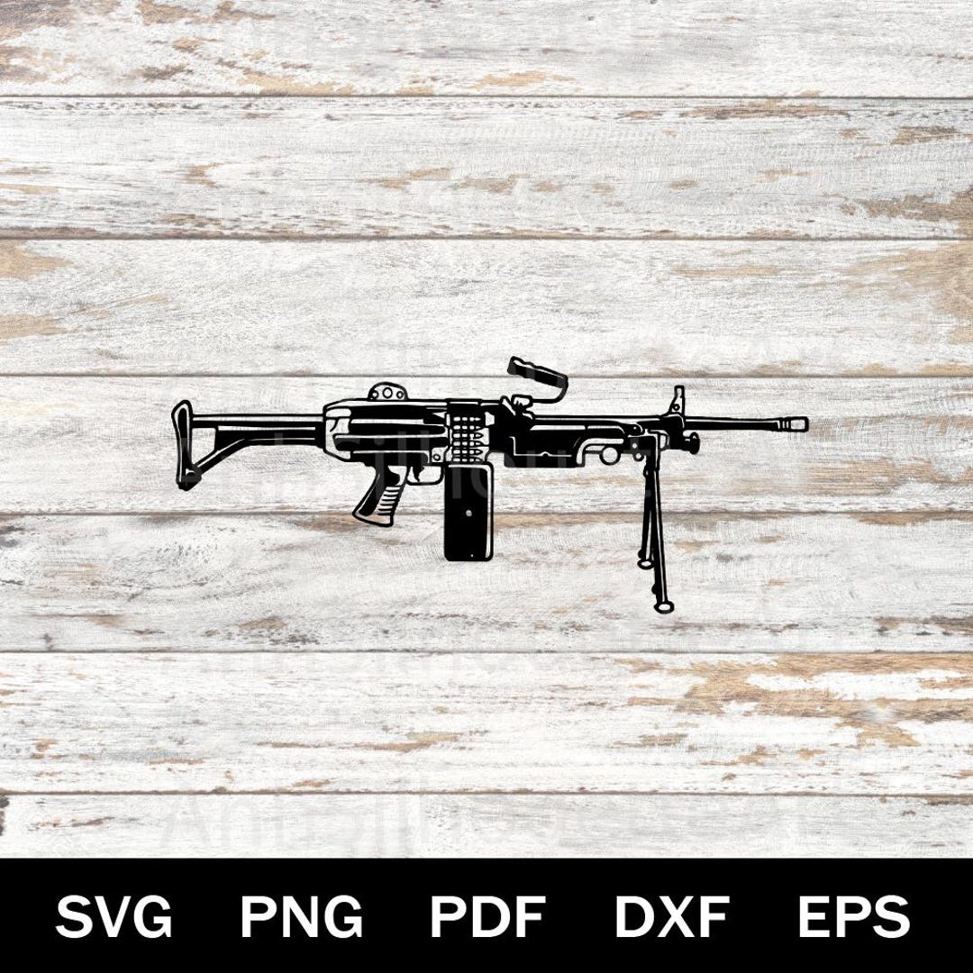 M249 Vector M249 SVG, M249 Machine Gun Cut File, Tactical Light Machine Gun Graphic ...