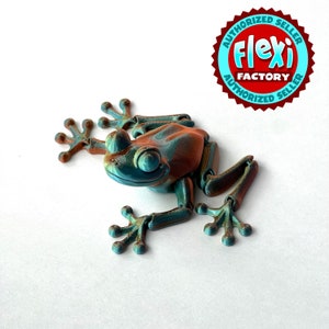 Flexi Frog | Articulated Frog Fidget Sensory Toy | 3D Printed Collectable | FLEXI FACTORY