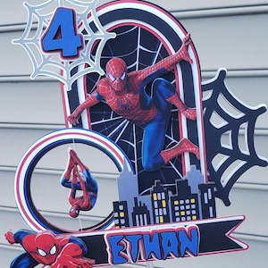 Spiderman cake topper/personalized spiderman cake topper/spiderman cake topper/spiderman birthday cake topper/spiderman themed decorations