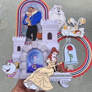 Princess Belle Cake Topper Themed, Princess Belle Birthday Party, Beauty and the Beast Cake Topper, Topo de Bolo A Bela e a Fera