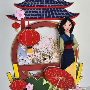 Princess Mulan Cake Topper Themed, Princess Mulan Birthday Party, Topo de Bolo Princesa Mulan