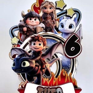 Customized Birthday cake topper, How to train your dragon theme