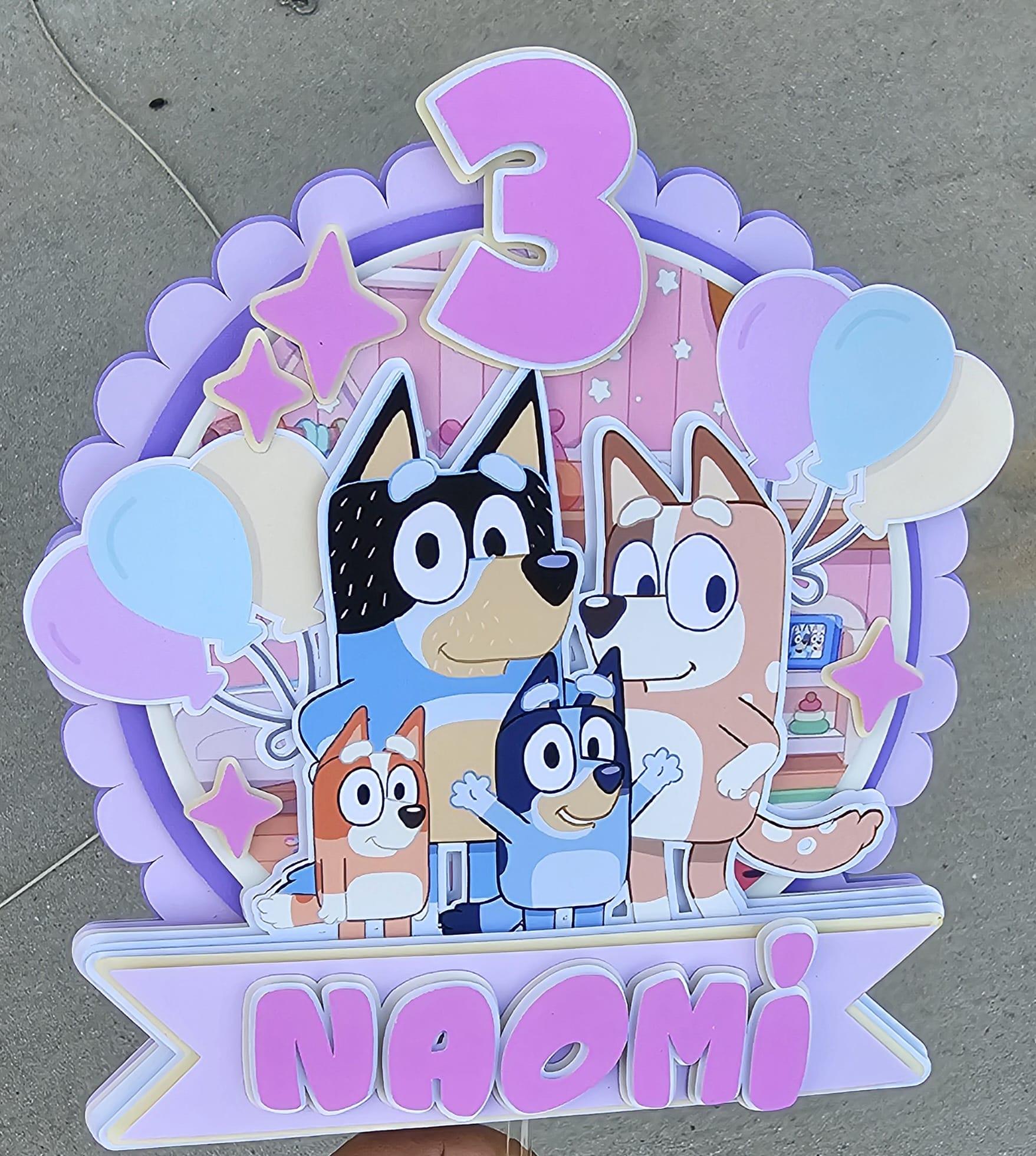 Bluey Blue Cake Topper