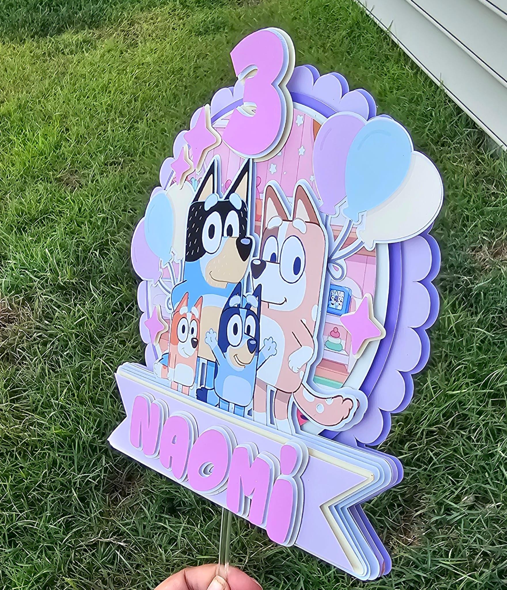 Bluey Blue Cake Topper