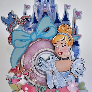 Personalized Cinderella Cake Topper Cake Topper Blue Princess - Cinderella Cake Topper - Cake Decor - Birthday Princess