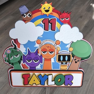 Sprunki Cake Topper | Sprunki Birthday Decoration | Sprunki TV | Sprunki Party | Sprunki Game | Sprunki Toy | Sprinki T-Shirt  Kids Party