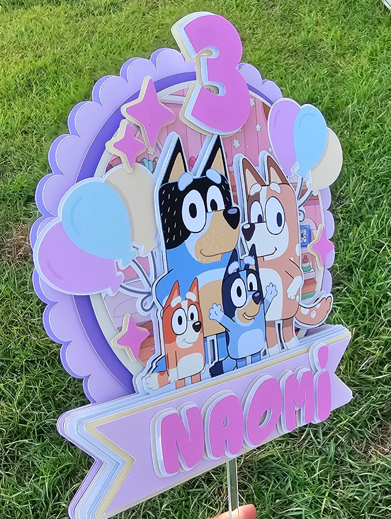 Bluey Blue Cake Topper