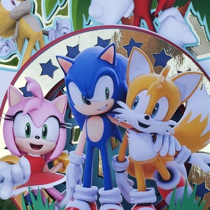 sonic birthday cake opper/personalized sonic cake topper/sonic cake topper/sonic birthday party/sonic party/birthday cake topper