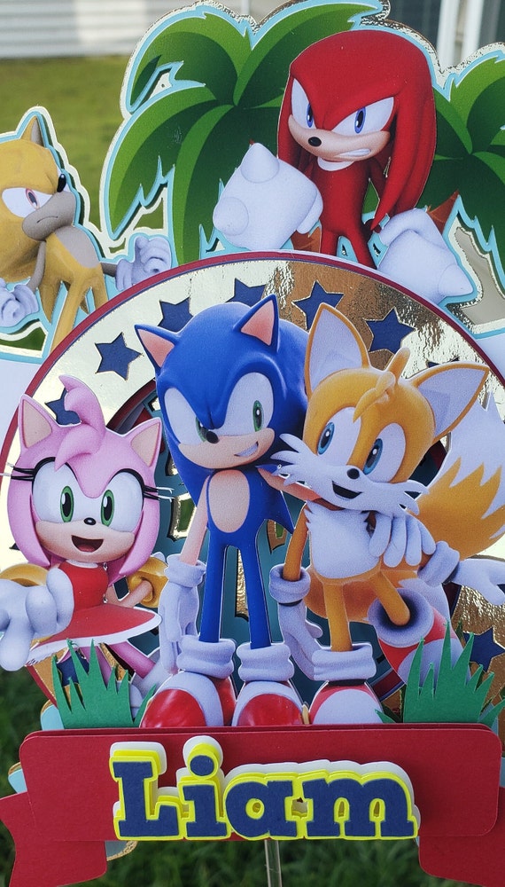 Sonic The Hedgehog Deluxe Cake Topper Set Con Sonic And Friends (dise&ntilde;o