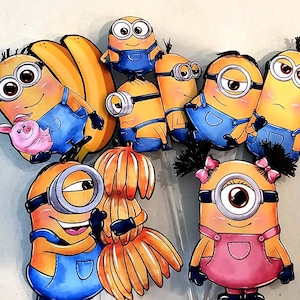 Minions CupCake Topper || Theme CupCake Topper Cupcake Toppers (SET OF 12)