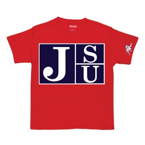 Jackson State shirt Letter JSU with tiger sleeve, JSU box shirt, JSU, Jackson State University shirt, Thee Jsu shirt, Thee Jackson State J